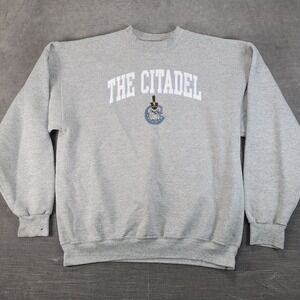 Vintage The Citadel Bulldogs Sweatshirt Mens Medium Gray Heavyweight Crewneck